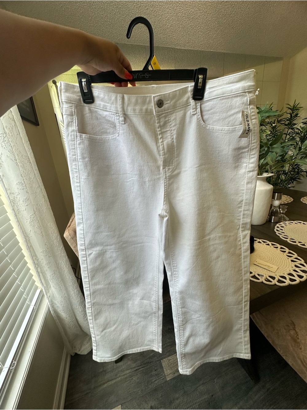 Old Navy White High-Rise Wide-Leg Jeans